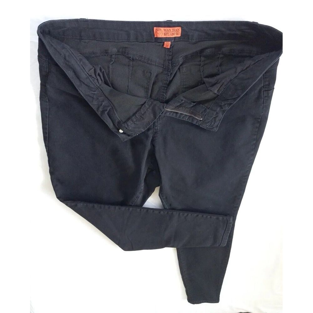 Wax Jeans Women's Stretch Boyfriend Denim Jeans Size 22 Inseam 28 Black